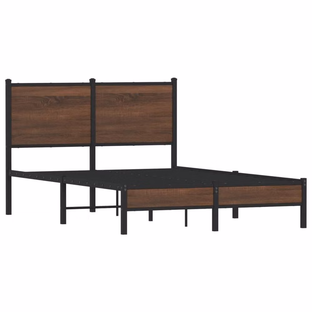 Berkfield Home Metal Bed Frame in Brown Oak, Small Double – 3