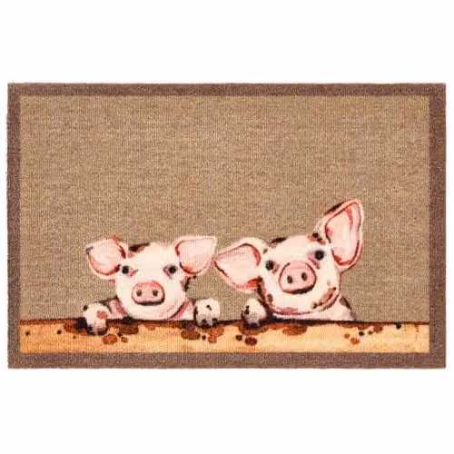 My Mat My Piglets Nylon Indoor Door Mat, Multicolour, W: 50 cm, D: 75 cm
