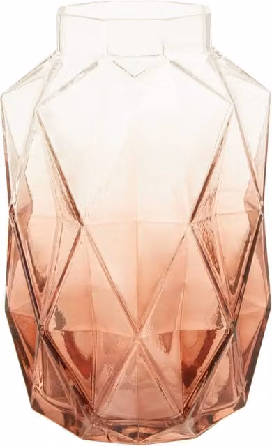 Orsina Obskur Large Geometric Glass Vase in Grey or Pink