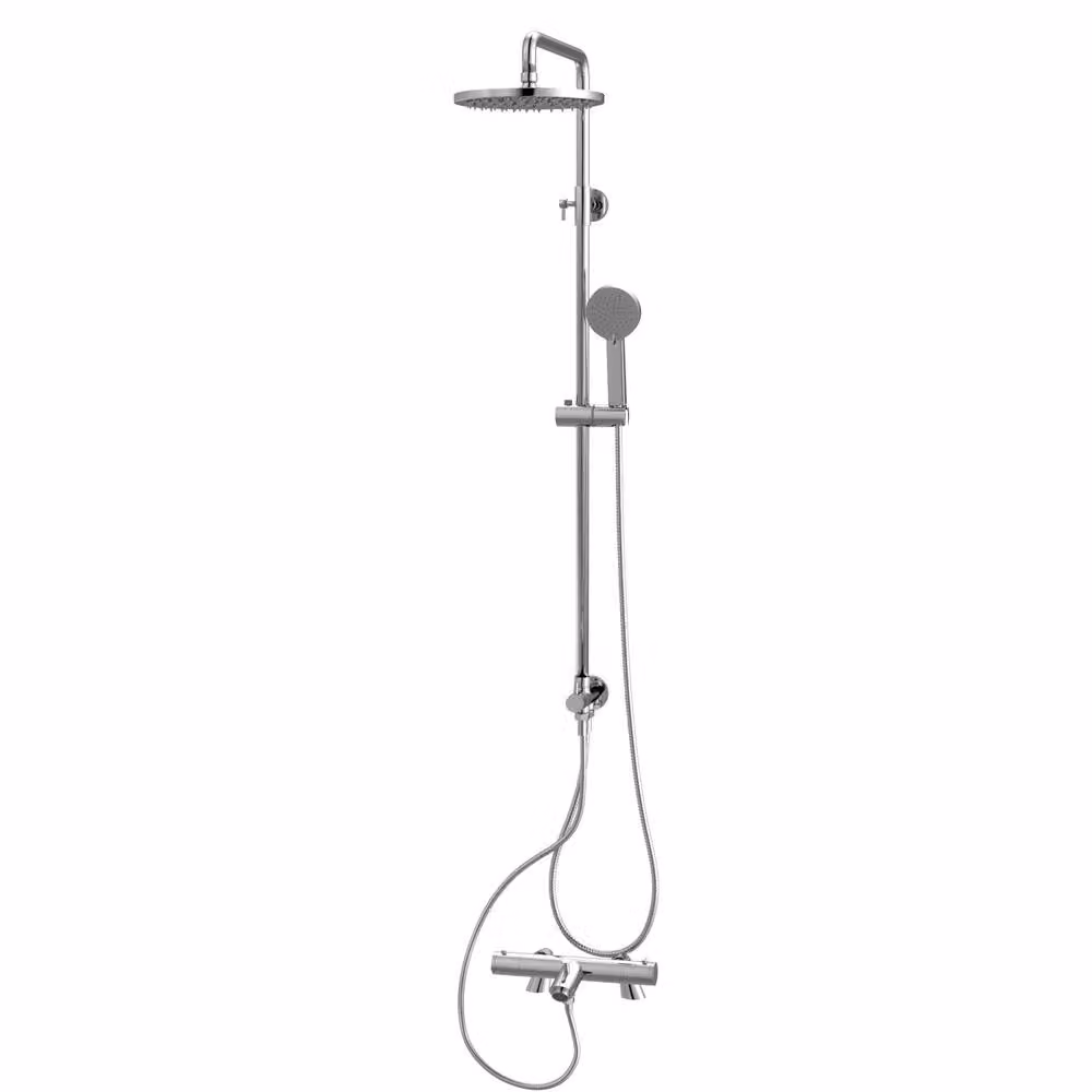 Nes Home Exposed Shower Set with 3 Mode Handset and Thermostatic Bath Filler, Chrome/Silver, W/D/H: 200 x 1500 mm – 2