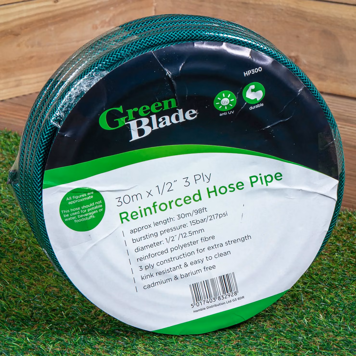 Samuel Alexander 30m Reinforced Kink Resistant Garden Hose Pipe in Black and Green – 2