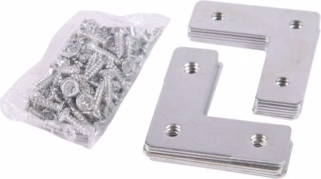 Blackspur 12 Pack of Galvanised Iron Angle Bracket Mending Plates in Silver