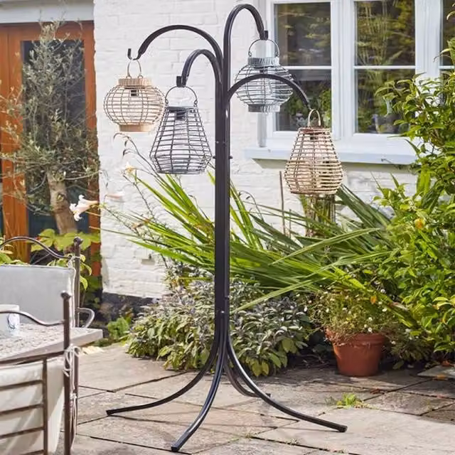 Garden Mile Matt Black Metal Garden Hanger Stand
