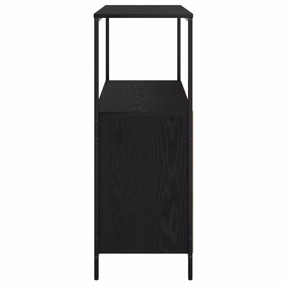 Berkfield Home Black Oak Bathroom Cabinet with Shelves and Hinged Doors, W/D/H: 76.5 x 35 x 95 cm – 5