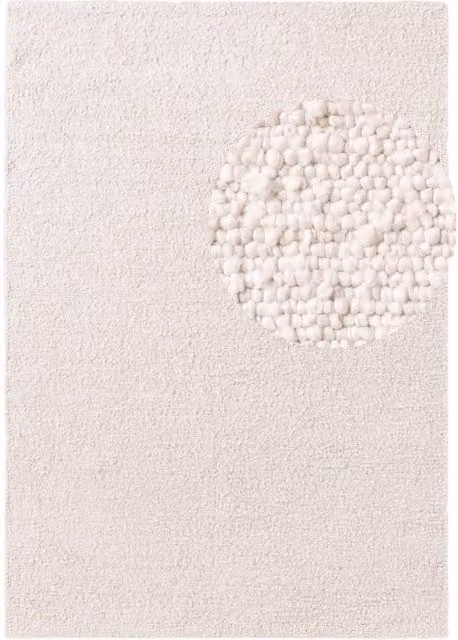 Ted Baker Portobello Rectangular Polyester Rug in Beige and White, W: 120 cm x L: 170 cm