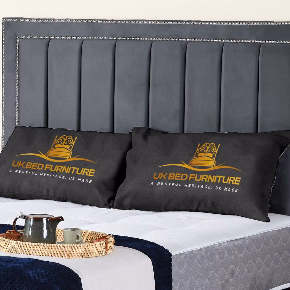 UK Bed Furniture Fiona Upholstered Slatted Base Bed with 48 Inch Headboard in Anthracite Grey, Size: King (W/D/H: 180 x 200 cm) – 2