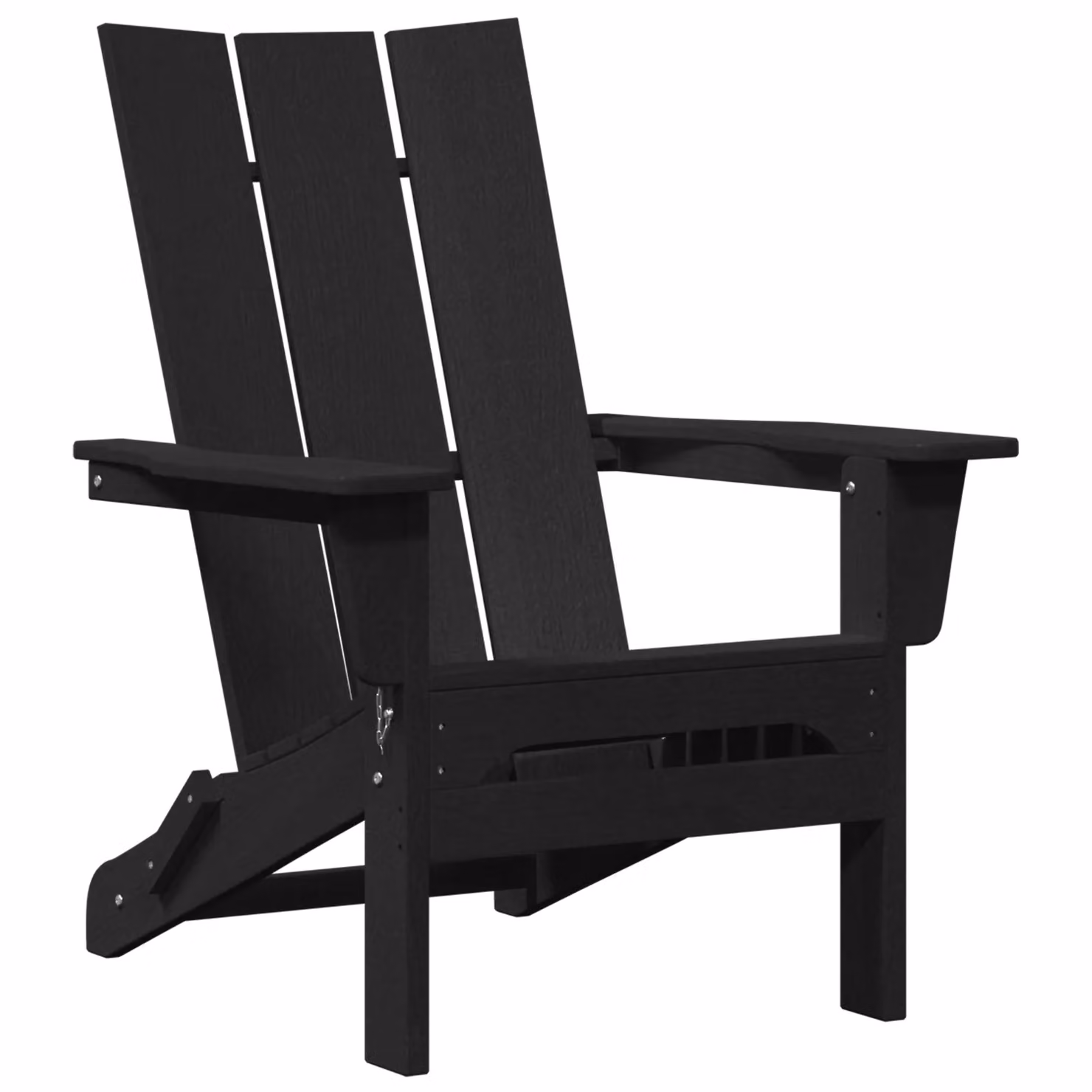 Berkfield Home Folding Adirondack Chair in Black HDPE, W: 74.5 cm, D: 80.5 cm, H: 90 cm – 2