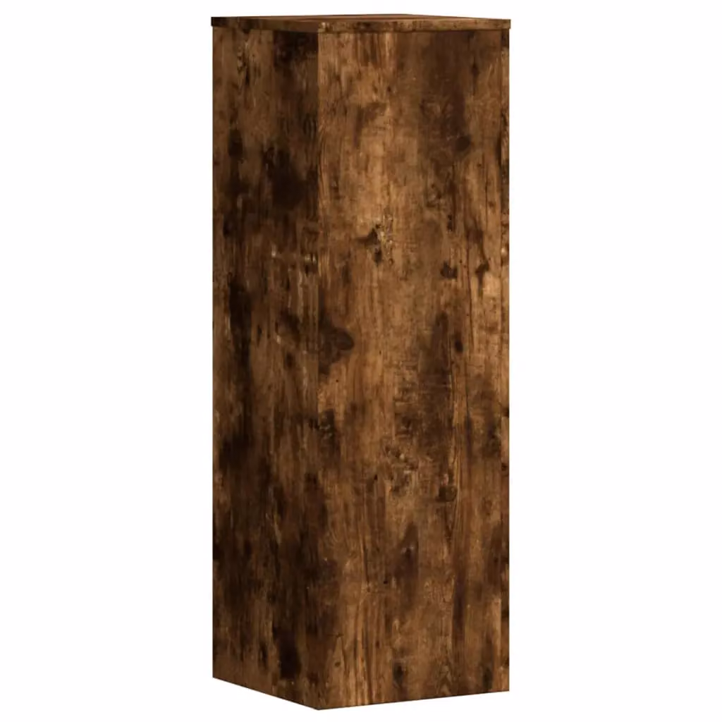 Berkfield Home Set of 2 Modern Smoked Oak Plant Stands, Brown, W/D/H: 33 x 33 x 100 cm – 4
