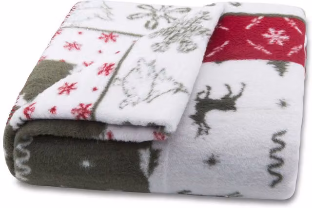 Matris Home England Christmas Cotton Throw Blanket in Red and White