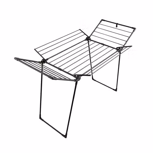 Swan Stealth Multi-Wing Indoor and Outdoor Clothes Airer in Black with 19m Drying Space