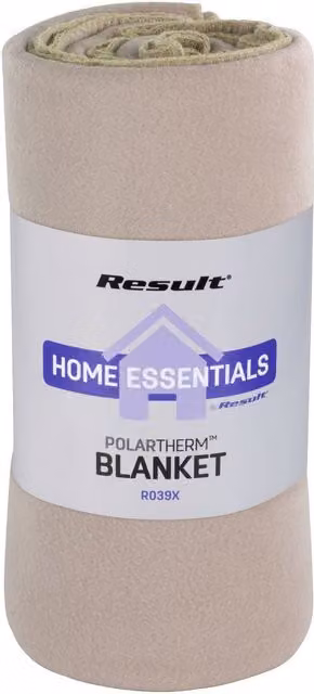 Result Polartherm Fleece Blanket in Beige/Sand, W/D/H: 175 x 175 x 1 cm