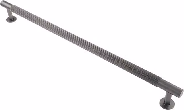 Handle & Home Reeded Detail Bar Cabinet Handle in Anthracite Grey with Brass Finish, Hole Centres: 320 mm, Length: 350 mm
