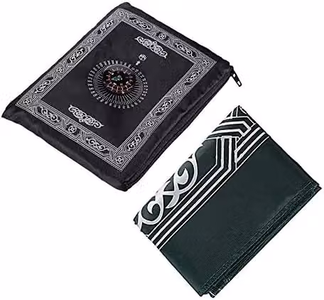KAV Foldable Waterproof Pocket Prayer Mat with Compass in Blue, W: 100 cm, D: 60 cm – 4