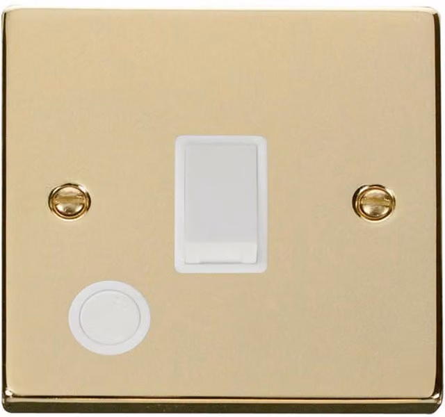 SE HOME White and Polished Brass Surface Mount 1 Gang 20A DP Switch with Flex