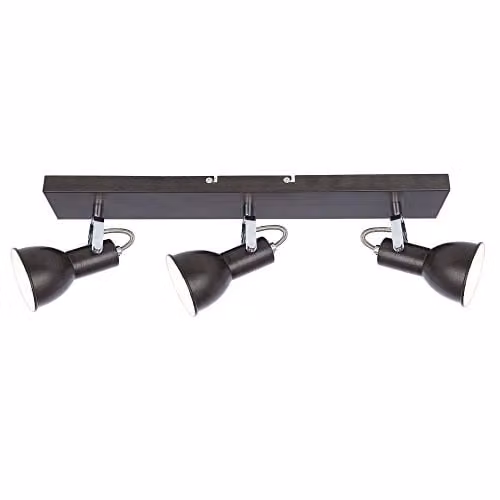 Globo Lighting Fargo Brown Metal Ceiling Spotlight Bar with 3x E14 Sockets