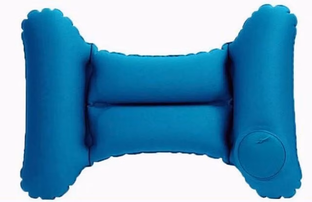 Quipulse Contoured H-Shaped Manual Press Inflatable Lumbar Cushion in Blue – 1