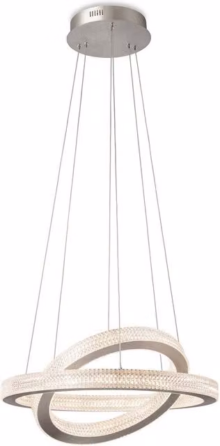 Firstlight Diamond LED Suspended Pendant Light in Silver and Grey Aluminium with Prismatic Diffuser