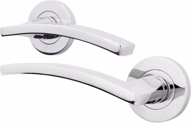 AFIT Polished Chrome Fire Door Handle Internal Lever On Rose, Silver, W/D/H: 15.0 x 15.0 x 15.0 cm – 1