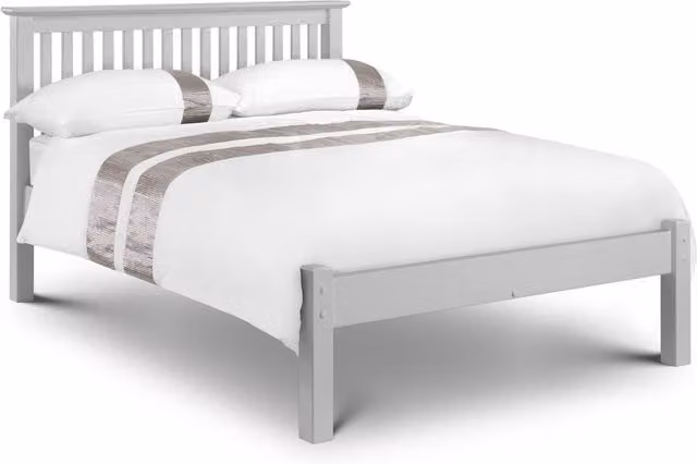 Cheshire Modern Low Footend Double Bed in Grey, W/D/H: 135 x 190 cm