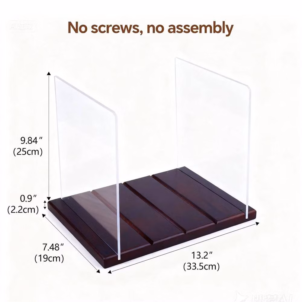 Nordara Premium Acrylic and Wood Vinyl Record Storage Holder in Brown – 2