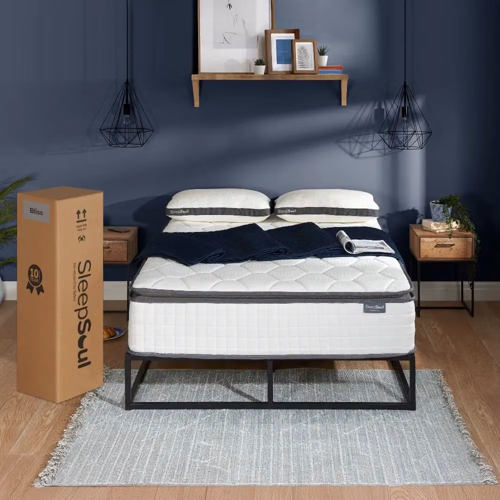 SleepSoul Bliss Hybrid Mattress in White, W/D/H: 140 x 200 x 15 cm – 3