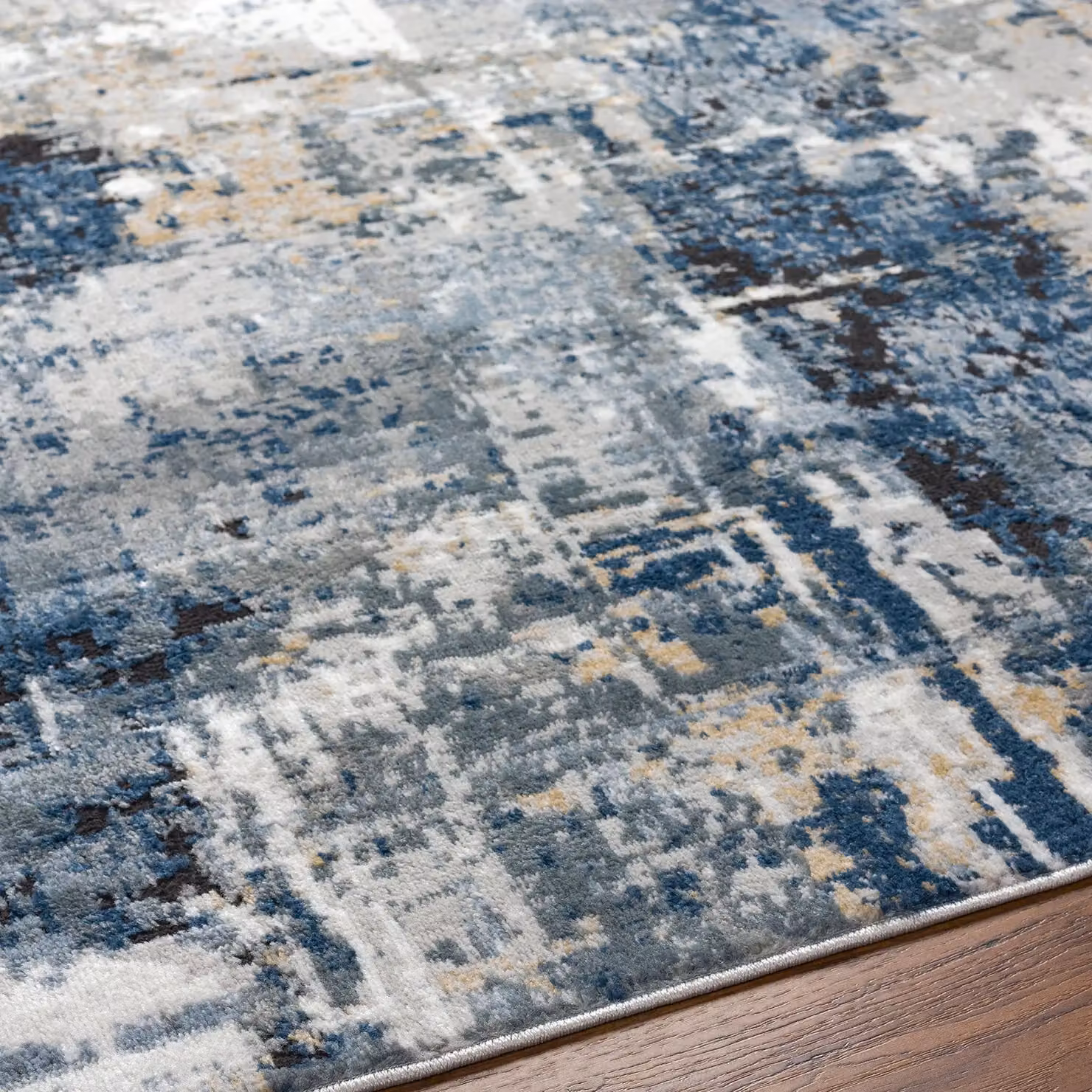 Livabliss Jolie Modern Abstract Marble Round Rug in Blue, Grey, Beige and Black, Diameter: 160 cm – 3