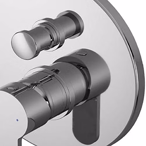 Nuie Arvan Modern Round Concealed Manual Shower Valve with Diverter and Single Lever Handle, Chrome, Diameter: 17 cm – 4
