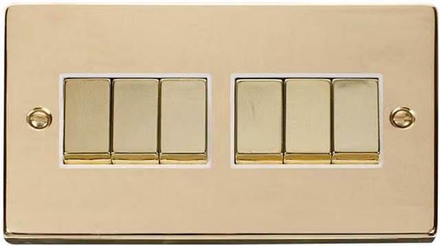 SE HOME Gold and White Two Way Flush Ingot Light Switch Plate