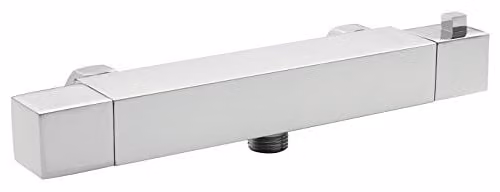 Nuie JTY316 Modern Square Thermostatic Shower Bar Valve with Central Bottom Outlet, Chrome