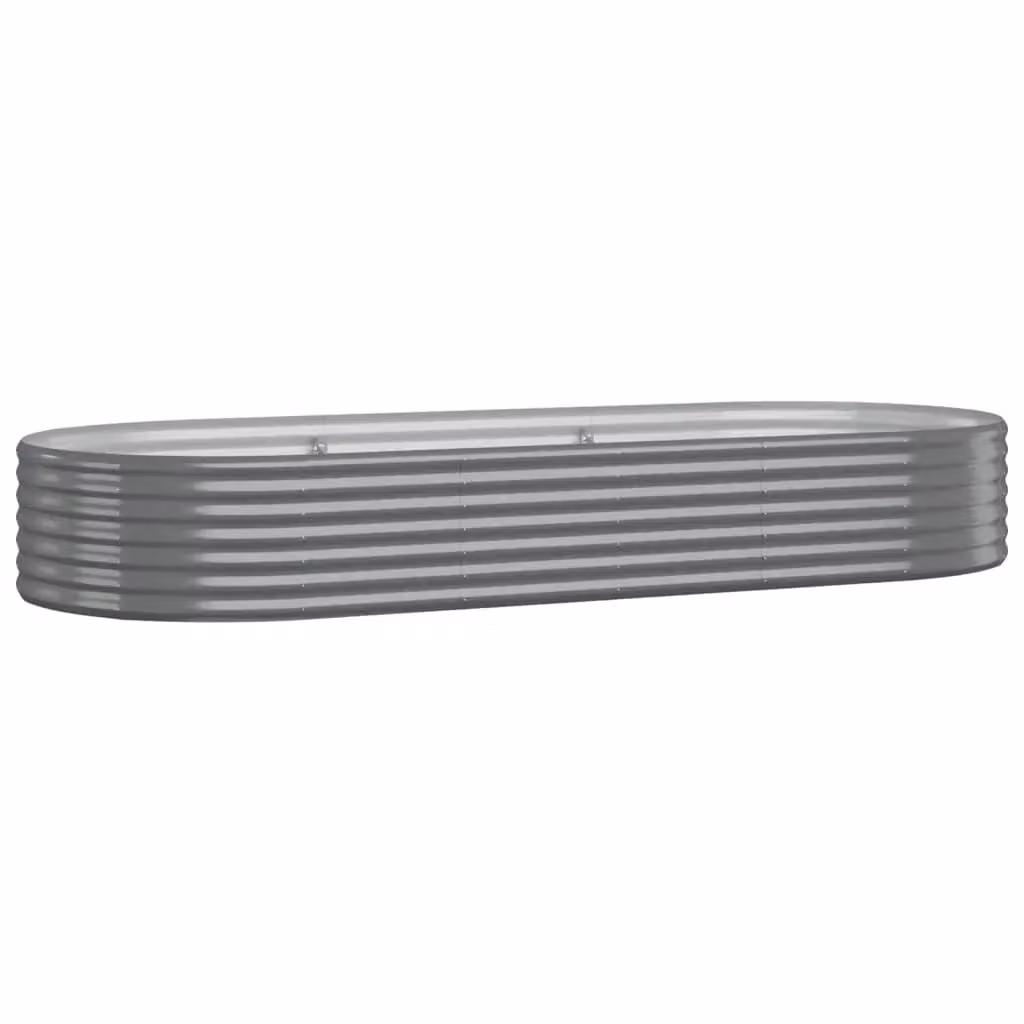Berkfield Home Garden Grey Powder-coated Steel Raised Bed W/D/H: 249 x 100 x 36 cm – 2