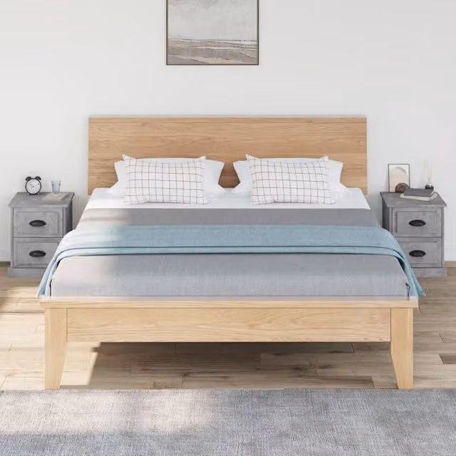 Berkfield Home Durable Bedside Cabinets, 2 Pack, Concrete Grey, W/D/H: 39 x 39 x 47.5 cm