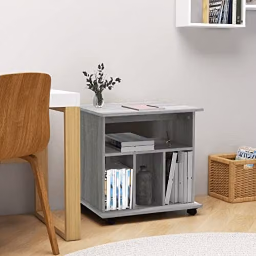 vidaXL Grey Rolling Cabinet with Castors, W/D/H: 60 x 45 x 60 cm – 1