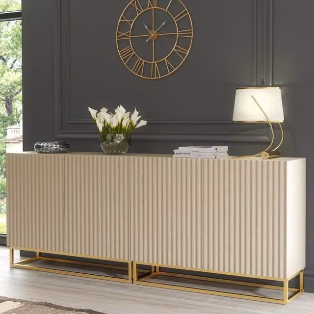 Mex Furniture LTD Ripple Duo Sideboard in Cashmere Warm Beige Taupe Finish – 1
