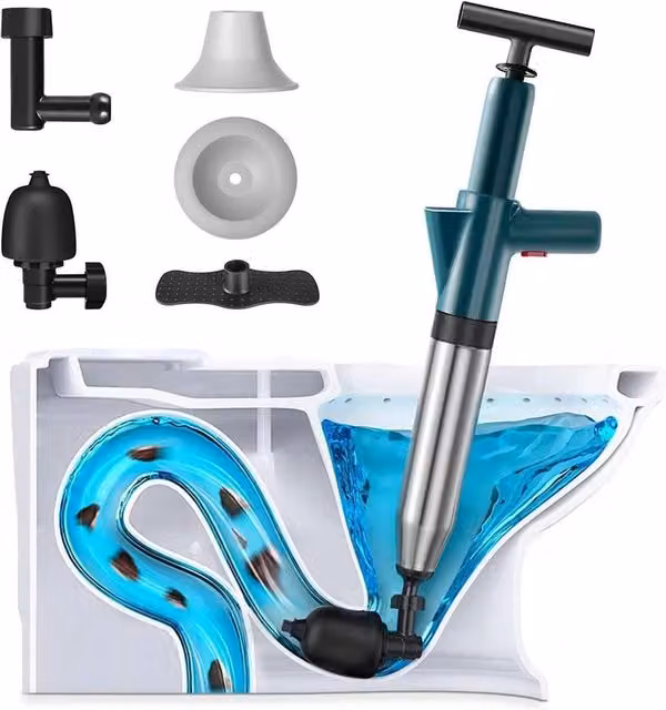 Kelvenix High Pressure Toilet Unblocker Plunger in Blue – 1