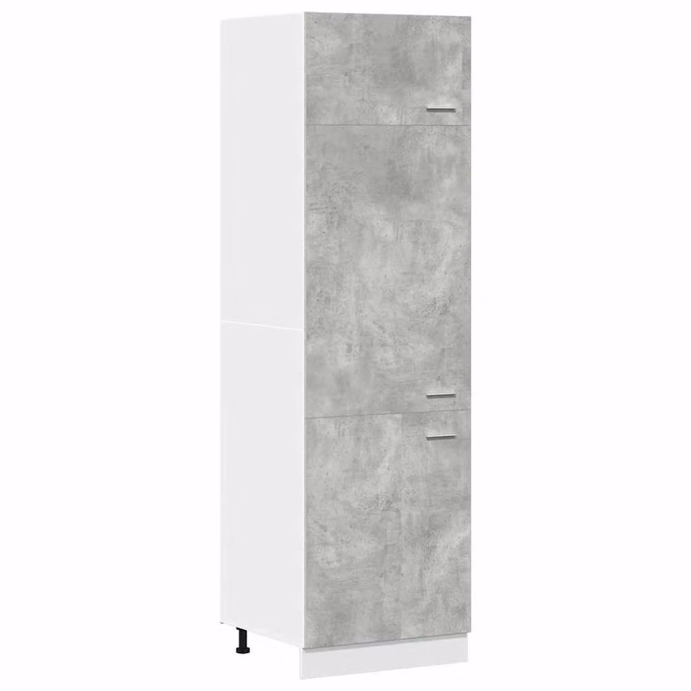 Berkfield Home Lyon Refrigerator Cabinet in Concrete Grey, W/D/H: 60 x 57 x 207 cm – 2