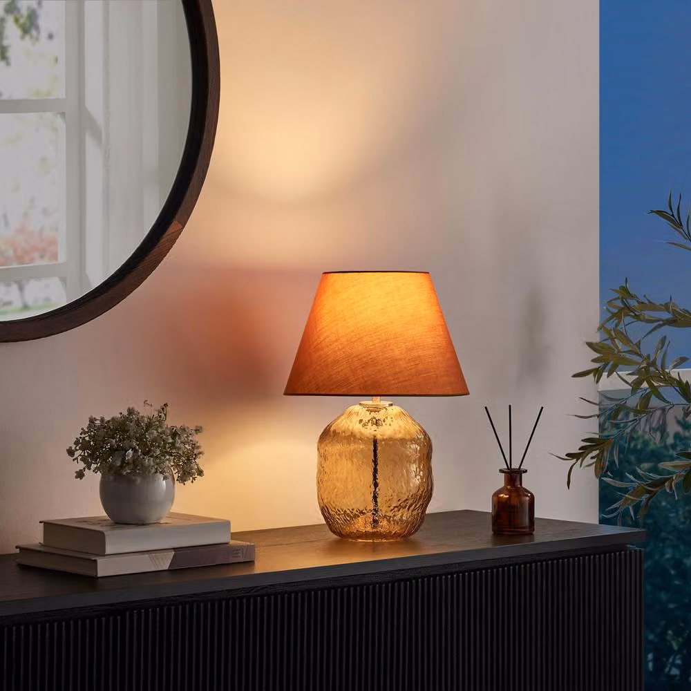 FurnitureboxUK Flynn Orange Glass Table Lamp – 2