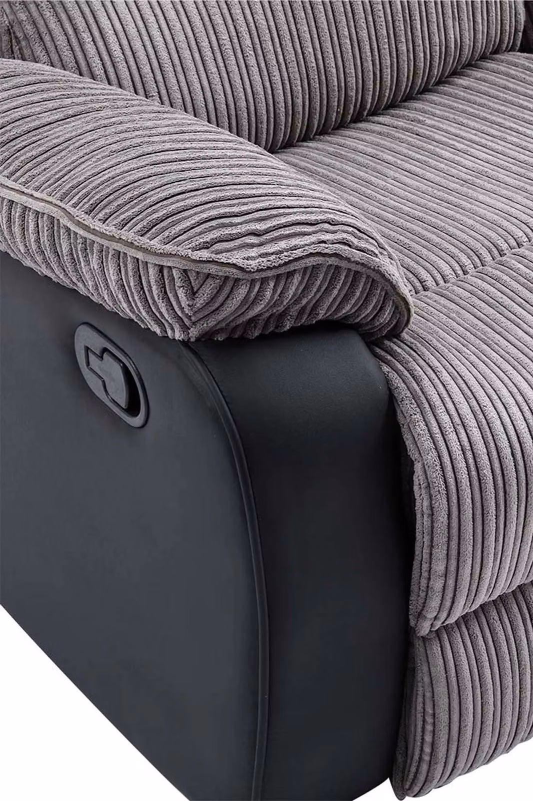 More4Homes Postana 3 Seater Manual High Back Jumbo Cord Fabric Recliner Sofa in Grey – 3
