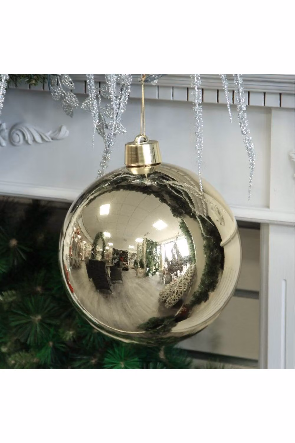 KDMD Gold Shiny Shatterproof Champagne Bauble, Diameter: 25 cm – 2