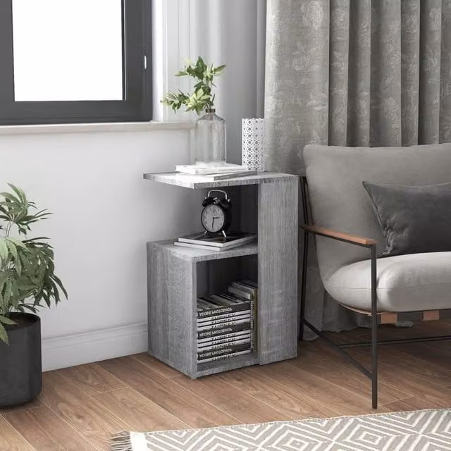 Berkfield Home Grey Sonoma Side Table, W/D/H: 36 x 30 x 56 cm