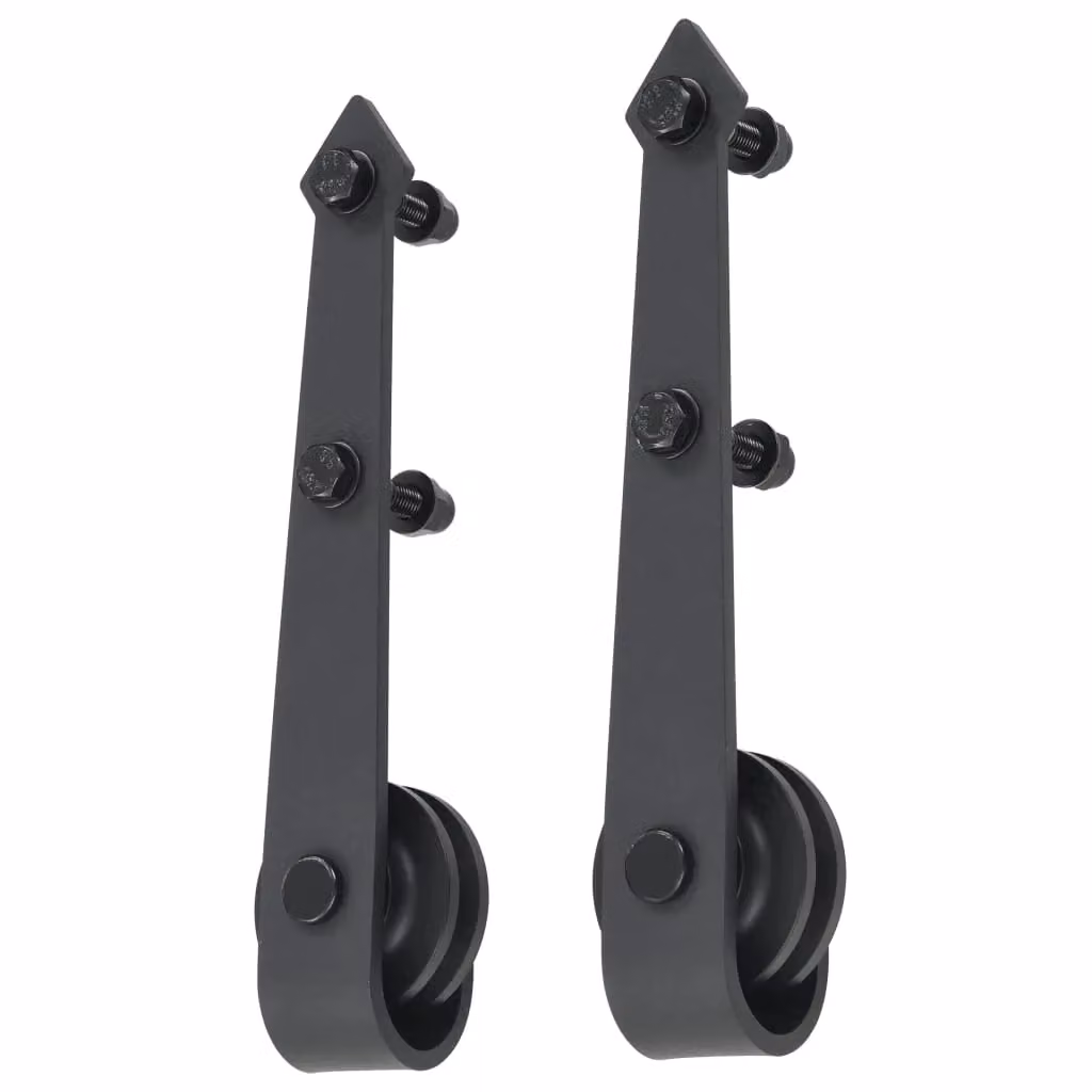 Berkfield Home Sliding Door Hardware Kit, Black Steel – 3
