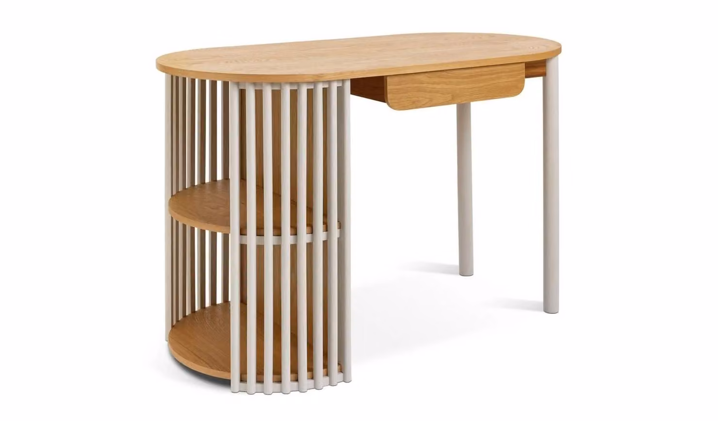 Rita Acacia Wood Writing Desk in White, W/D/H: 120 x 60 x 75 cm