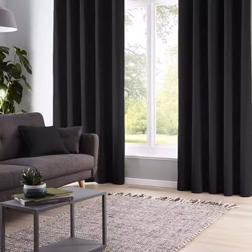 Fusion Sorbonne Luxury Plain Dyed Filled Cotton Cushion in Black, W/D/H: 43 x 43 x 43 cm – 2