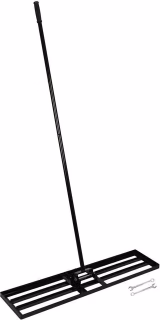 Harbour Housewares Heavy Duty Iron Lawn Levelling Rake in Black
