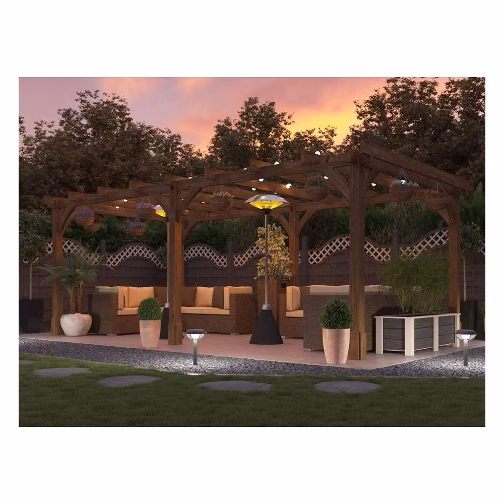 Dunster House Leviathan Wooden Garden Pergola Kit in Brown, W: 604 cm, D: 300 cm, H: 217 cm – 7