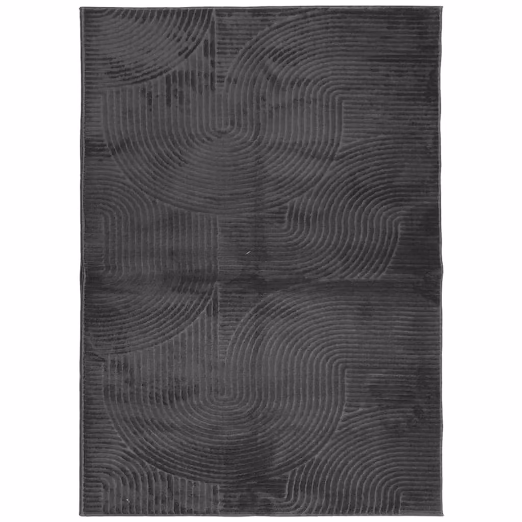 Berkfield Home IZA Short Pile Scandinavian Geometric Rug in Anthracite and Black, W: 200 cm, D: 280 cm – 2