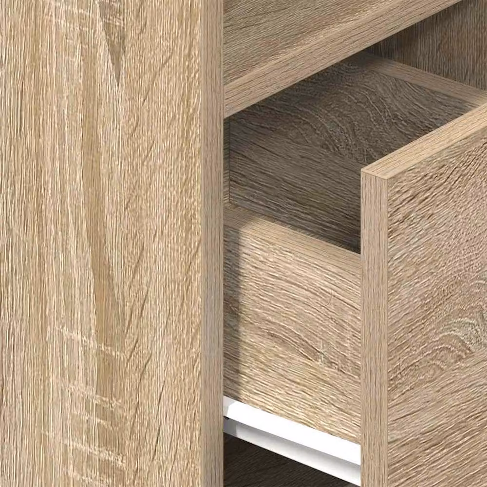Berkfield Home Durable Bedside Cabinet with Drawer in Sonoma Oak, W/D/H: 25 x 31 x 66 cm – 3
