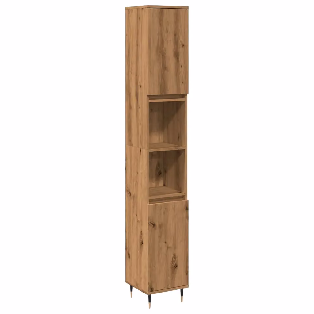 Berkfield Home Artisan Oak Bathroom Cabinet in Brown, W/D/H: 30 x 30 x 190 cm – 2