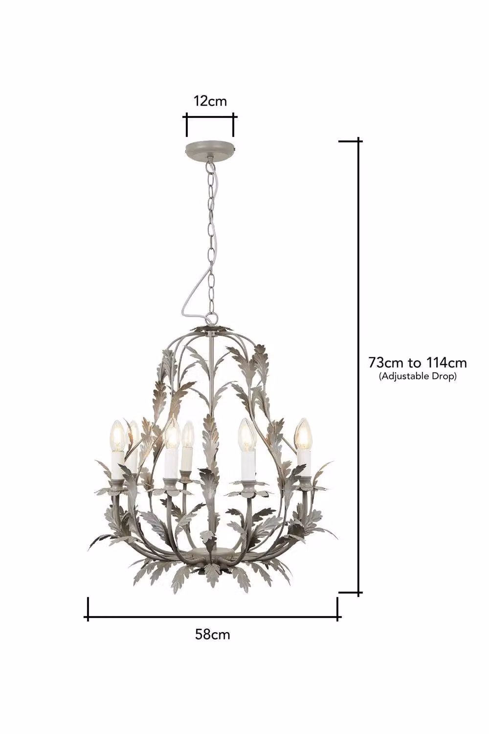 BHS Lighting Flo 8 Light Chandelier in Grey – 3