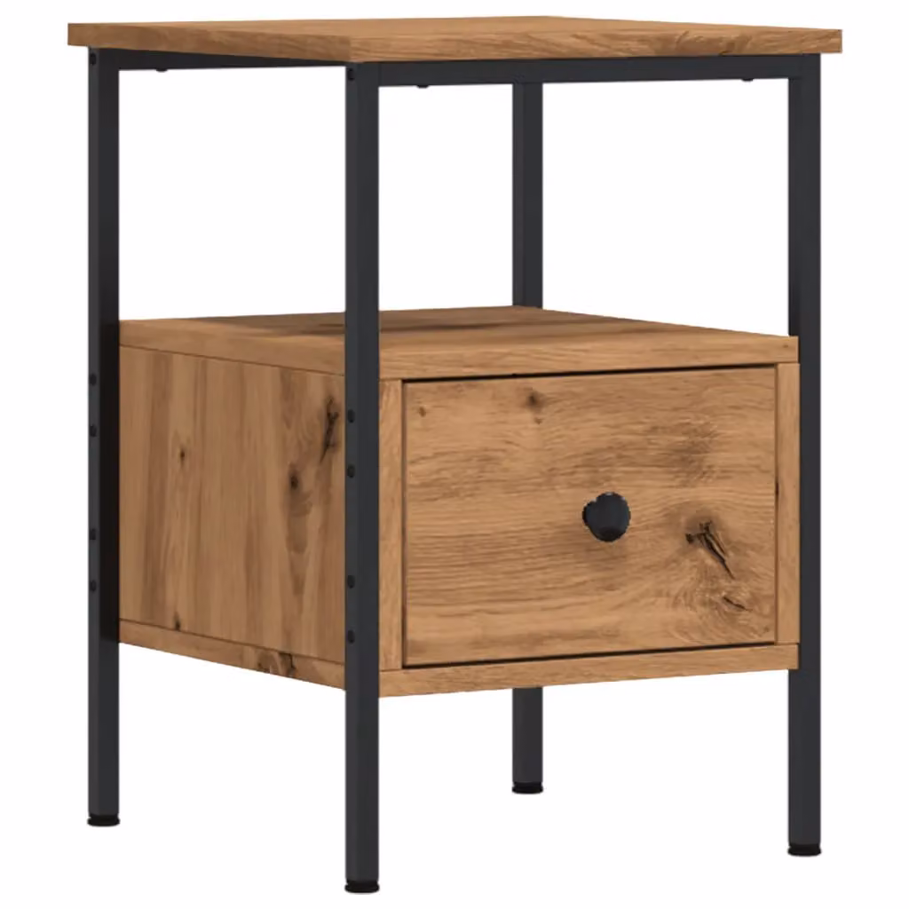Berkfield Home Artisan Oak Bedside Cabinet in Brown, W/D/H: 34 x 36 x 50 cm – 2