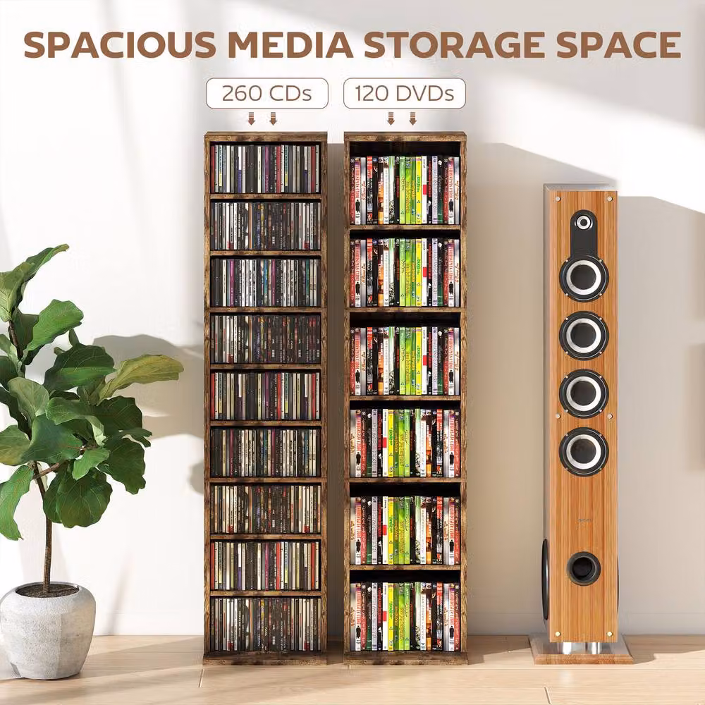 Rolipo 260 CD Narrow Media Storage Unit in Brown – 6